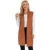 imageMoss Rose Womens Long Knit Cardigan Vest Casual Sleeveless Open Front Draped Duster Vest Available in Plus SizePocketorange