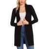 imageMoss Rose Womens Long Knit Cardigan Vest Casual Sleeveless Open Front Draped Duster Vest Available in Plus SizeZblacklong Sleeve