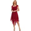 imageMoss Rose Womens Off The Shoulder Bridesmaid Dresses Knee Length Formal Cocktail DressesBurgundy