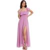 imageMoss Rose Womens Off The Shoulder Bridesmaid Dresses Side Split Beach Maxi Formal DressOrchid