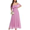 imageMoss Rose Womens Off The Shoulder Bridesmaid Dresses Side Split Beach Maxi Formal DressOrchid