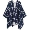 imageMoss Rose Womens Shawl Wrap Poncho Ruana Cape Open Front Cardigan Shawls for Fall WinterA Navy and White