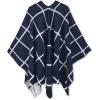imageMoss Rose Womens Shawl Wrap Poncho Ruana Cape Open Front Cardigan Shawls for Fall WinterA Navy and White
