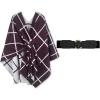 imageMoss Rose Womens Shawl Wrap Poncho Ruana Cape Open Front Cardigan Shawls for Fall WinterA Wine and White With Belt
