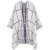 imageMoss Rose Womens Shawl Wrap Poncho Ruana Cape Open Front Cardigan Shawls for Fall WinterAx Gray Plaid