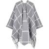 imageMoss Rose Womens Shawl Wrap Poncho Ruana Cape Open Front Cardigan Shawls for Fall WinterAx Gray Plaid