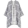 imageMoss Rose Womens Shawl Wrap Poncho Ruana Cape Open Front Cardigan Shawls for Fall WinterAx Gray Plaid
