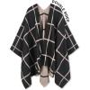 imageMoss Rose Womens Shawl Wrap Poncho Ruana Cape Open Front Cardigan Shawls for Fall WinterAz Black and Khaki