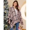 imageMoss Rose Womens Shawl Wrap Poncho Ruana Cape Open Front Cardigan Shawls for Fall WinterAz Black and Khaki