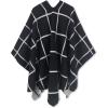 imageMoss Rose Womens Shawl Wrap Poncho Ruana Cape Open Front Cardigan Shawls for Fall WinterAz Black and White