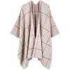 imageMoss Rose Womens Shawl Wrap Poncho Ruana Cape Open Front Cardigan Shawls for Fall WinterAz Crepe and Bone
