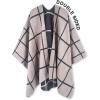 imageMoss Rose Womens Shawl Wrap Poncho Ruana Cape Open Front Cardigan Shawls for Fall WinterAz Gray and Khaki