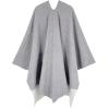 imageMoss Rose Womens Shawl Wrap Poncho Ruana Cape Open Front Cardigan Shawls for Fall WinterAz Tortilla Gray