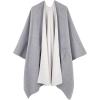 imageMoss Rose Womens Shawl Wrap Poncho Ruana Cape Open Front Cardigan Shawls for Fall WinterAz Tortilla Gray