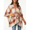 imageMoss Rose Womens Shawl Wrap Poncho Ruana Cape Open Front Cardigan Shawls for Fall WinterB Tangerine