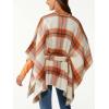 imageMoss Rose Womens Shawl Wrap Poncho Ruana Cape Open Front Cardigan Shawls for Fall WinterB Tangerine