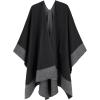 imageMoss Rose Womens Shawl Wrap Poncho Ruana Cape Open Front Cardigan Shawls for Fall WinterBlackgrey