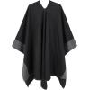 imageMoss Rose Womens Shawl Wrap Poncho Ruana Cape Open Front Cardigan Shawls for Fall WinterBlackgrey