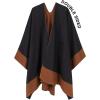 imageMoss Rose Womens Shawl Wrap Poncho Ruana Cape Open Front Cardigan Shawls for Fall WinterCamelblack