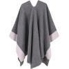 imageMoss Rose Womens Shawl Wrap Poncho Ruana Cape Open Front Cardigan Shawls for Fall WinterGreypink