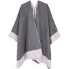 imageMoss Rose Womens Shawl Wrap Poncho Ruana Cape Open Front Cardigan Shawls for Fall WinterGreypink