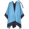imageMoss Rose Womens Shawl Wrap Poncho Ruana Cape Open Front Cardigan Shawls for Fall WinterGreysky Blue