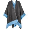 imageMoss Rose Womens Shawl Wrap Poncho Ruana Cape Open Front Cardigan Shawls for Fall WinterGreysky Blue