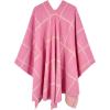 imageMoss Rose Womens Shawl Wrap Poncho Ruana Cape Open Front Cardigan Shawls for Fall WinterPink Plaid