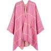 imageMoss Rose Womens Shawl Wrap Poncho Ruana Cape Open Front Cardigan Shawls for Fall WinterPink Plaid
