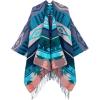 imageMoss Rose Womens Shawl Wrap Poncho Ruana Cape Open Front Cardigan Shawls for Fall WinterZ Blue