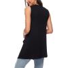imageMoss Rose Womens Sleeveless Cardigan Vest Draped Open Front Cardigans Asymmetric HemBlack