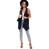 imageMoss Rose Womens Sleeveless Cardigan Vest Draped Open Front Cardigans Asymmetric HemBlack