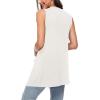 imageMoss Rose Womens Sleeveless Cardigan Vest Draped Open Front Cardigans Asymmetric HemCream
