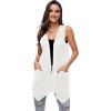 imageMoss Rose Womens Sleeveless Cardigan Vest Draped Open Front Cardigans Asymmetric HemCream