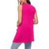 imageMoss Rose Womens Sleeveless Cardigan Vest Draped Open Front Cardigans Asymmetric HemRose Red