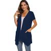 imageMoss Rose Womens Sleeveless Cardigan Vest Draped Open Front Cardigans Asymmetric HemZnavy