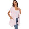 imageMoss Rose Womens Sleeveless Cardigan Vest Draped Open Front Cardigans Asymmetric HemZpink