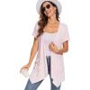 imageMoss Rose Womens Sleeveless Cardigan Vest Draped Open Front Cardigans Asymmetric HemZpink