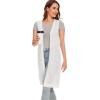 imageMoss Rose Womens Sleeveless Cardigans Vests Long Open Front Hollow Crochet Cardigan Sweater Duster VestBeige White
