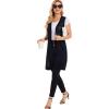 imageMoss Rose Womens Sleeveless Cardigans Vests Long Open Front Hollow Crochet Cardigan Sweater Duster VestBlack