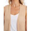 imageMoss Rose Womens Sleeveless Cardigans Vests Long Open Front Hollow Crochet Cardigan Sweater Duster VestCamel