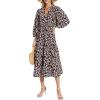 imageMoss Rose Womens Spring Summer Maxi Dresses V Neck 34 Sleeve Floral Flowy Swing Boho Long DressBlack