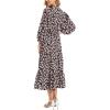 imageMoss Rose Womens Spring Summer Maxi Dresses V Neck 34 Sleeve Floral Flowy Swing Boho Long DressBlack