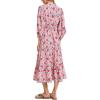 imageMoss Rose Womens Spring Summer Maxi Dresses V Neck 34 Sleeve Floral Flowy Swing Boho Long DressRed