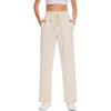imageMoss Rose Womens Straight Leg Casual Sweatpants Elastic Waisted Workout Pants with PocketsApricot