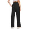 imageMoss Rose Womens Straight Leg Casual Sweatpants Elastic Waisted Workout Pants with PocketsBlack