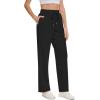 imageMoss Rose Womens Straight Leg Casual Sweatpants Elastic Waisted Workout Pants with PocketsBlack