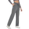 imageMoss Rose Womens Straight Leg Casual Sweatpants Elastic Waisted Workout Pants with PocketsGrey