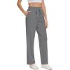 imageMoss Rose Womens Straight Leg Casual Sweatpants Elastic Waisted Workout Pants with PocketsGrey