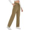 imageMoss Rose Womens Straight Leg Casual Sweatpants Elastic Waisted Workout Pants with PocketsKhaki